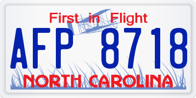 NC license plate AFP8718