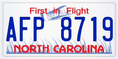 NC license plate AFP8719