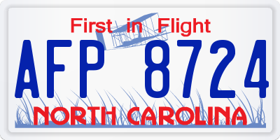 NC license plate AFP8724