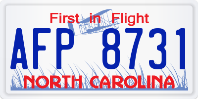 NC license plate AFP8731