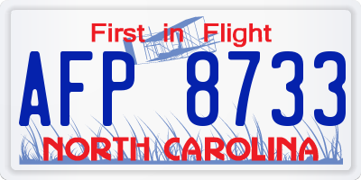 NC license plate AFP8733
