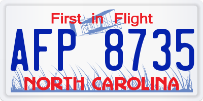 NC license plate AFP8735