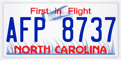 NC license plate AFP8737
