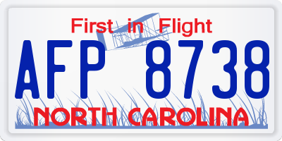 NC license plate AFP8738