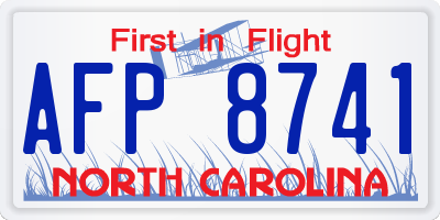 NC license plate AFP8741