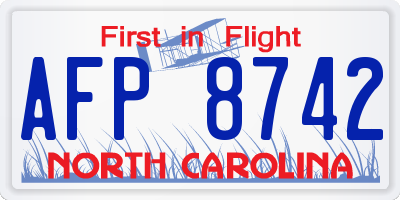 NC license plate AFP8742