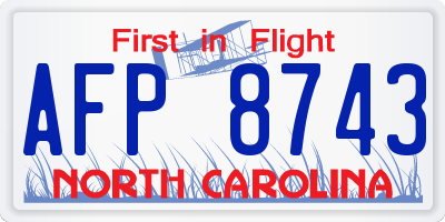 NC license plate AFP8743