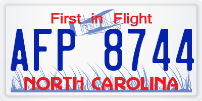NC license plate AFP8744