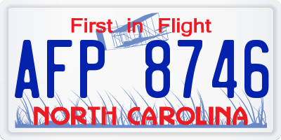 NC license plate AFP8746