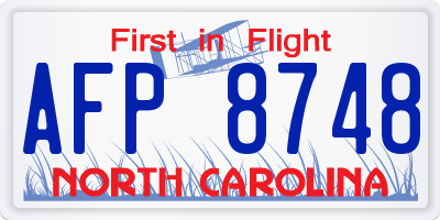 NC license plate AFP8748