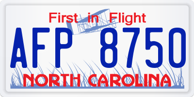 NC license plate AFP8750
