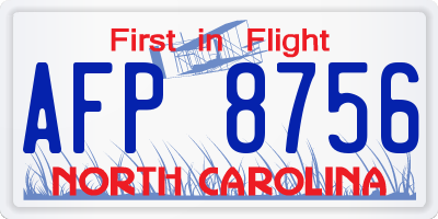 NC license plate AFP8756