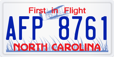 NC license plate AFP8761