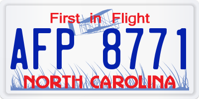 NC license plate AFP8771