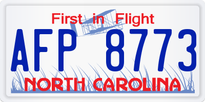 NC license plate AFP8773