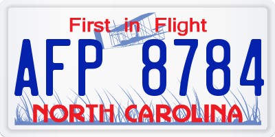 NC license plate AFP8784