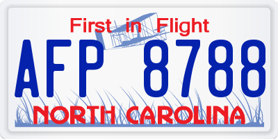 NC license plate AFP8788