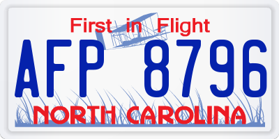 NC license plate AFP8796