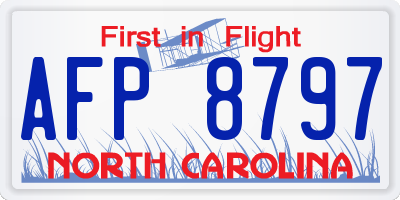 NC license plate AFP8797