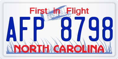 NC license plate AFP8798