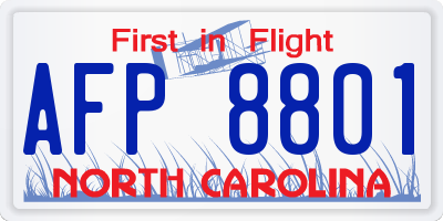NC license plate AFP8801