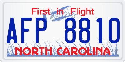 NC license plate AFP8810