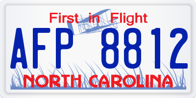 NC license plate AFP8812