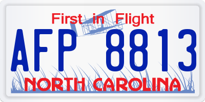 NC license plate AFP8813