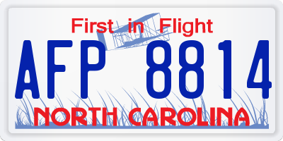 NC license plate AFP8814