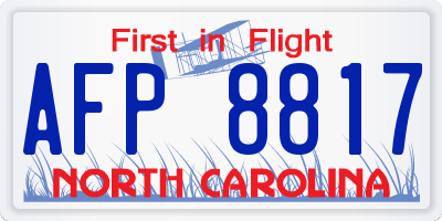 NC license plate AFP8817