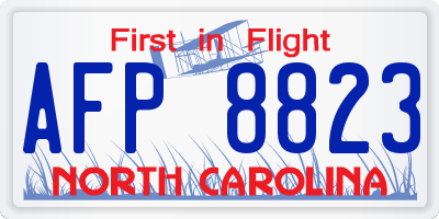 NC license plate AFP8823