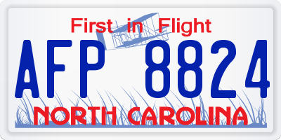 NC license plate AFP8824