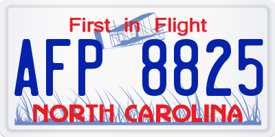 NC license plate AFP8825