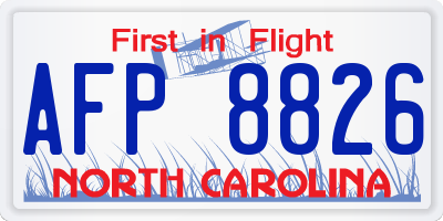 NC license plate AFP8826