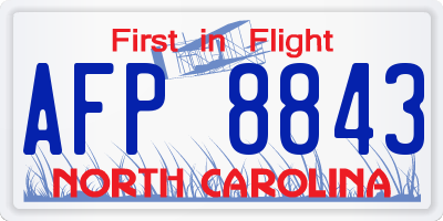 NC license plate AFP8843