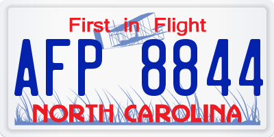 NC license plate AFP8844
