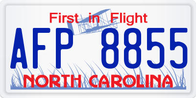 NC license plate AFP8855