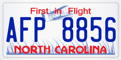 NC license plate AFP8856