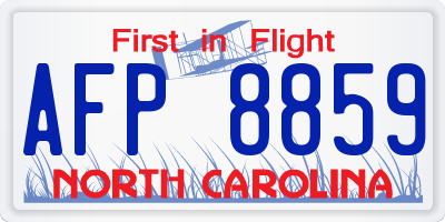 NC license plate AFP8859