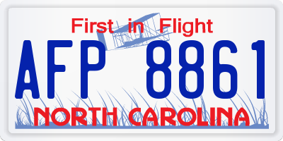 NC license plate AFP8861