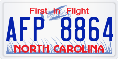 NC license plate AFP8864