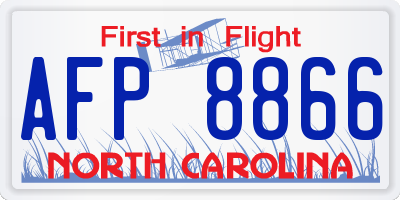 NC license plate AFP8866