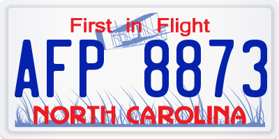 NC license plate AFP8873