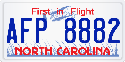 NC license plate AFP8882