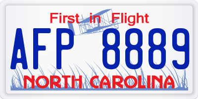 NC license plate AFP8889