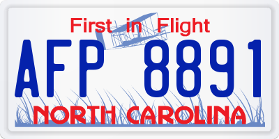 NC license plate AFP8891