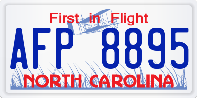NC license plate AFP8895
