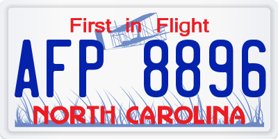 NC license plate AFP8896