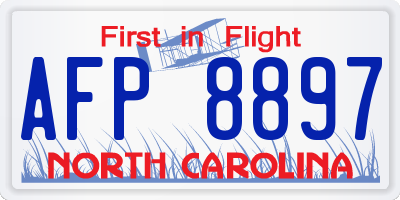 NC license plate AFP8897