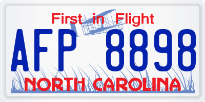 NC license plate AFP8898